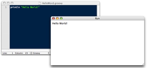 TextMate Screen Shot - Groovy Output w/ Command + R